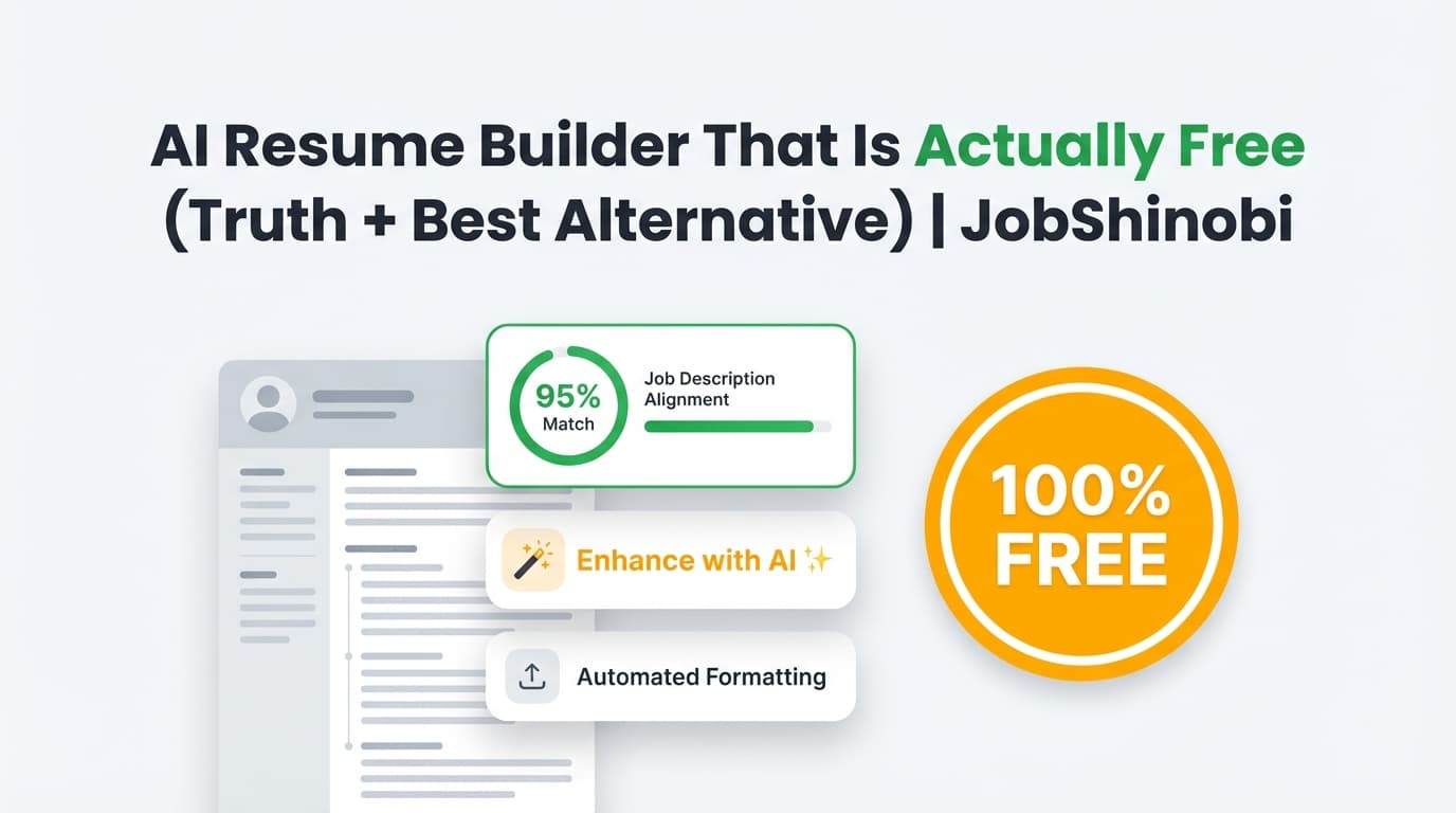 AI Resume Builder That Is Actually Free (Truth + Best Alternative) | JobShinobi