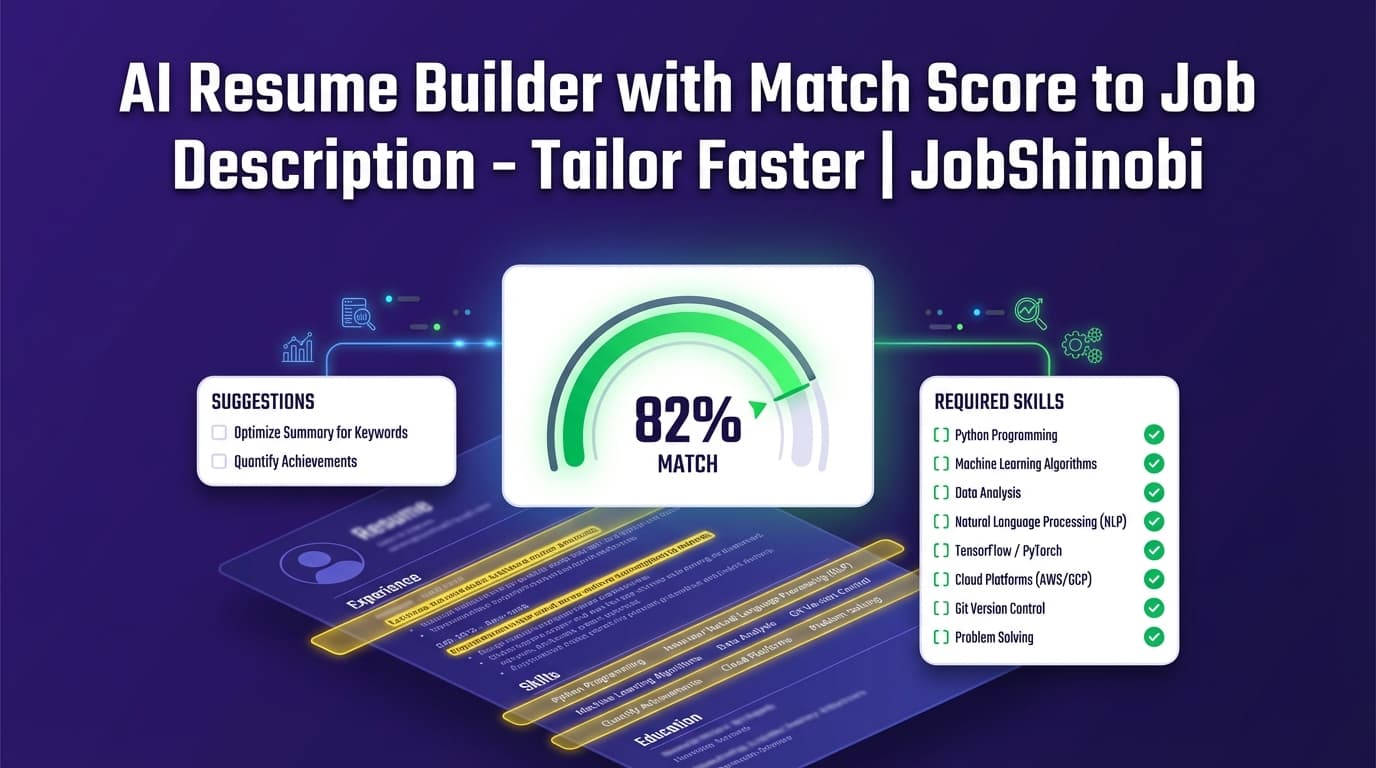 AI Resume Builder with Match Score to Job Description - Tailor Faster | JobShinobi