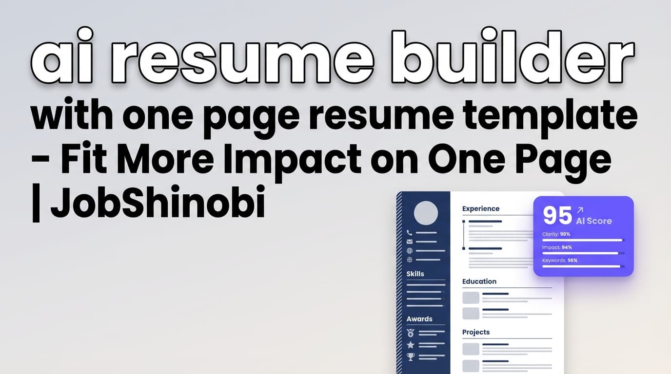 ai resume builder with one page resume template - Fit More Impact on One Page | JobShinobi