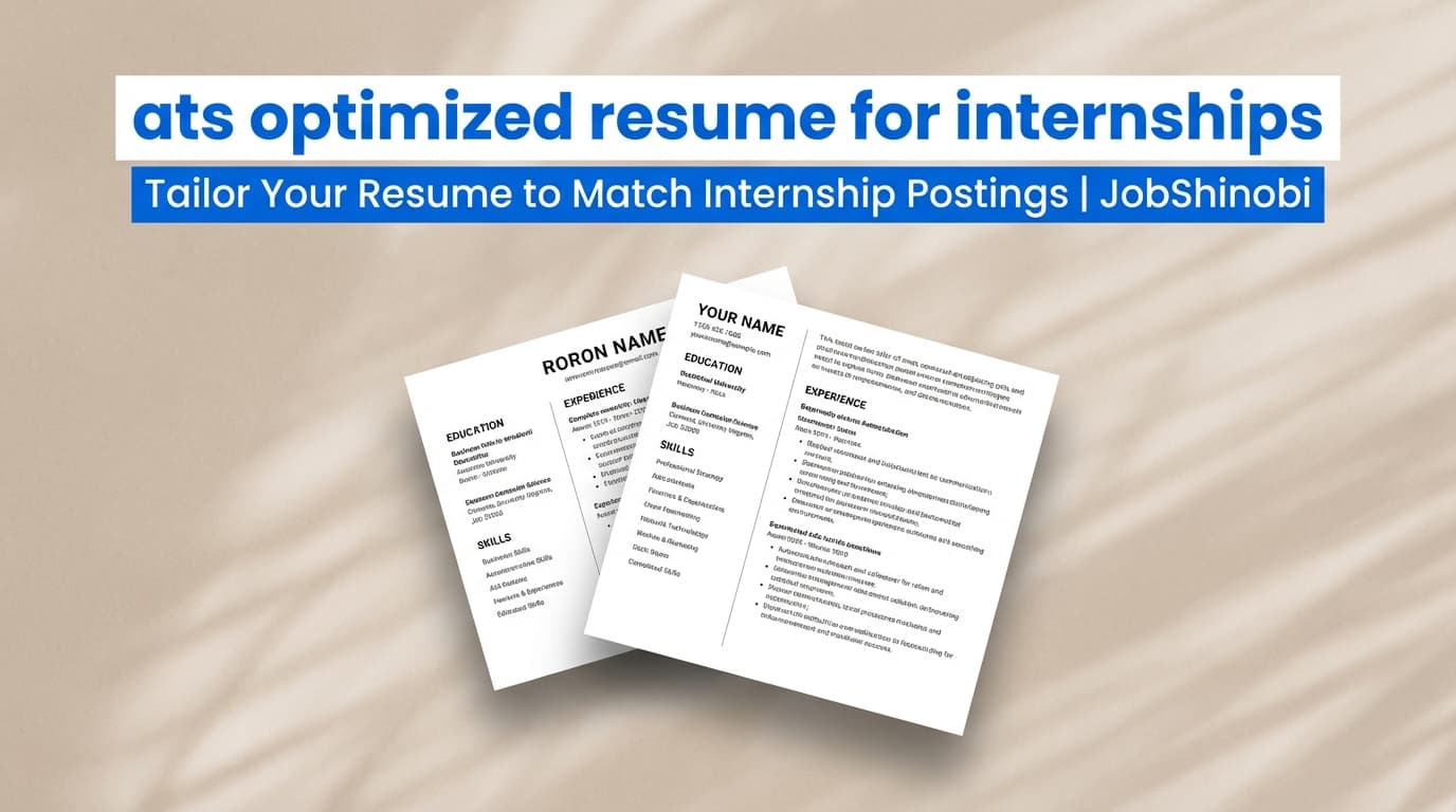 ats optimized resume for internships - Tailor Your Resume to Match Internship Postings | JobShinobi