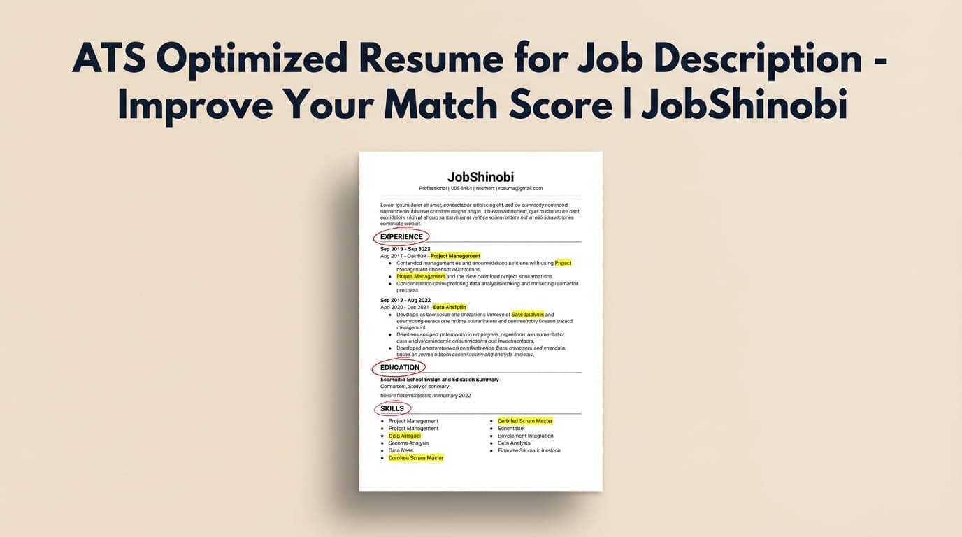 ATS Optimized Resume for Job Description - Improve Your Match Score | JobShinobi
