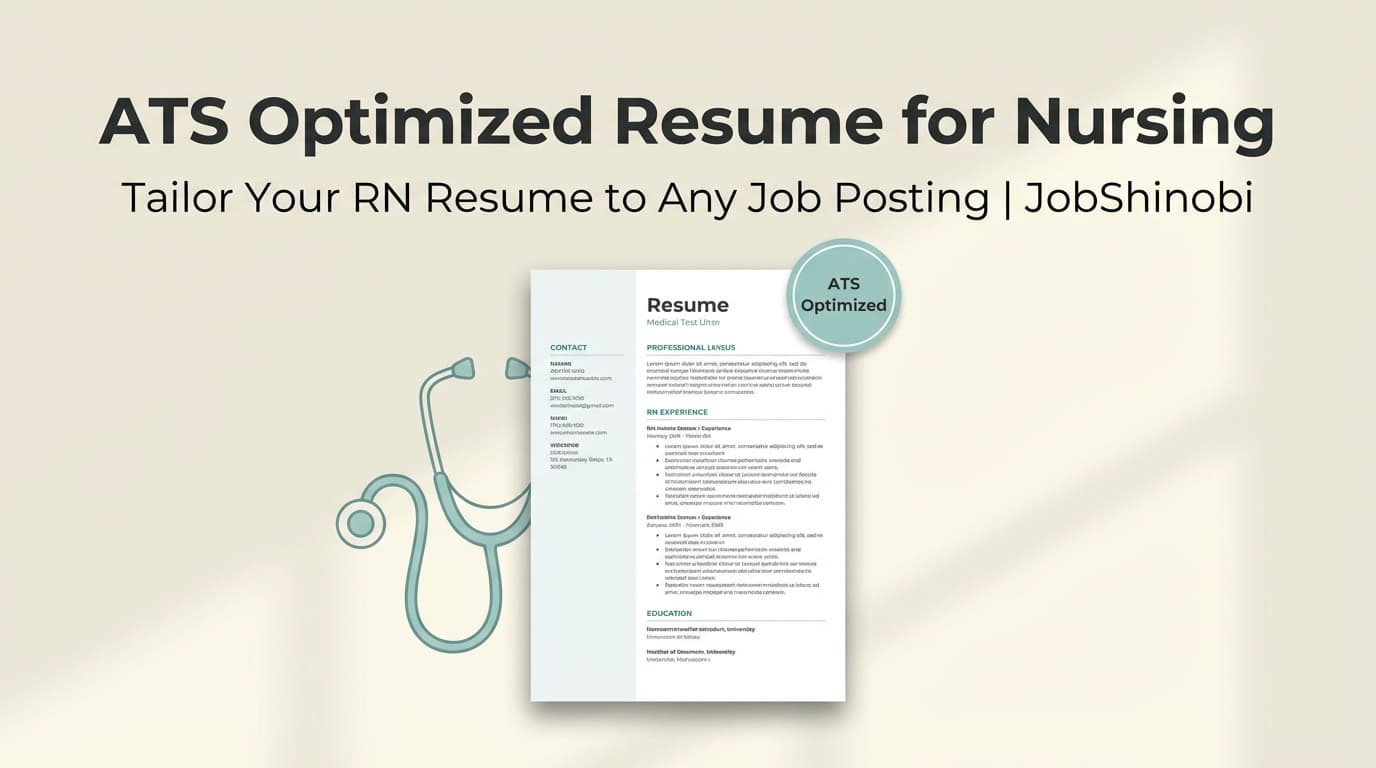 ATS Optimized Resume for Nursing - Tailor Your RN Resume to Any Job Posting | JobShinobi