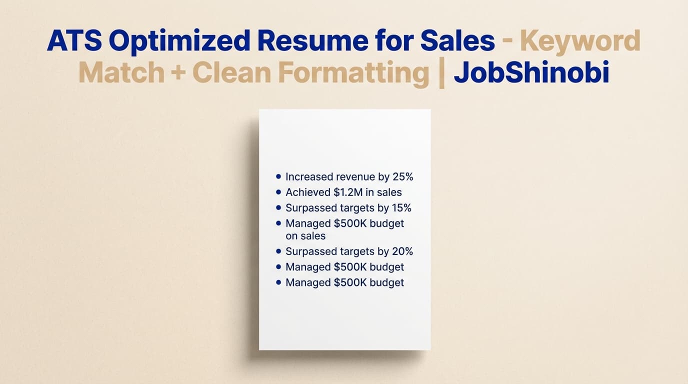 ATS Optimized Resume for Sales - Keyword Match + Clean Formatting | JobShinobi