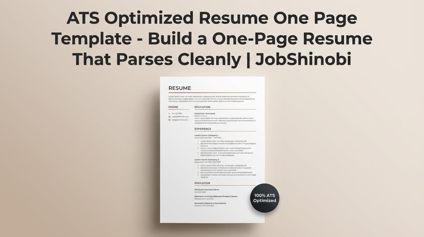ATS Optimized Resume One Page Template - Build a One-Page Resume That Parses Cleanly | JobShinobi