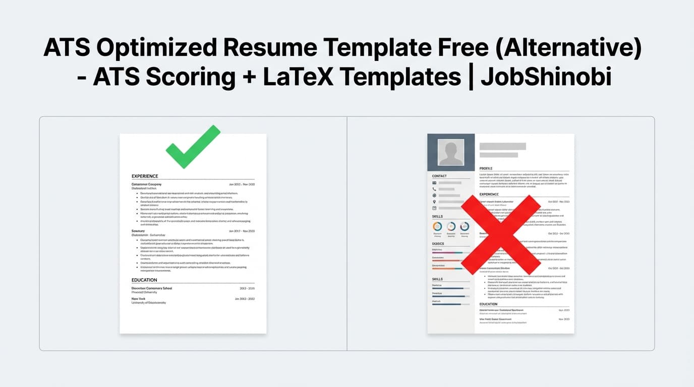 ATS Optimized Resume Template Free (Alternative) - ATS Scoring + LaTeX Templates | JobShinobi