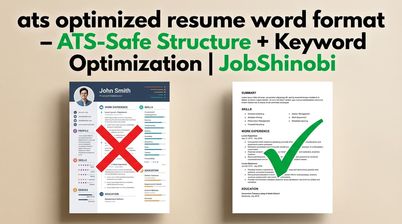ats optimized resume word format - ATS-Safe Structure + Keyword Optimization | JobShinobi