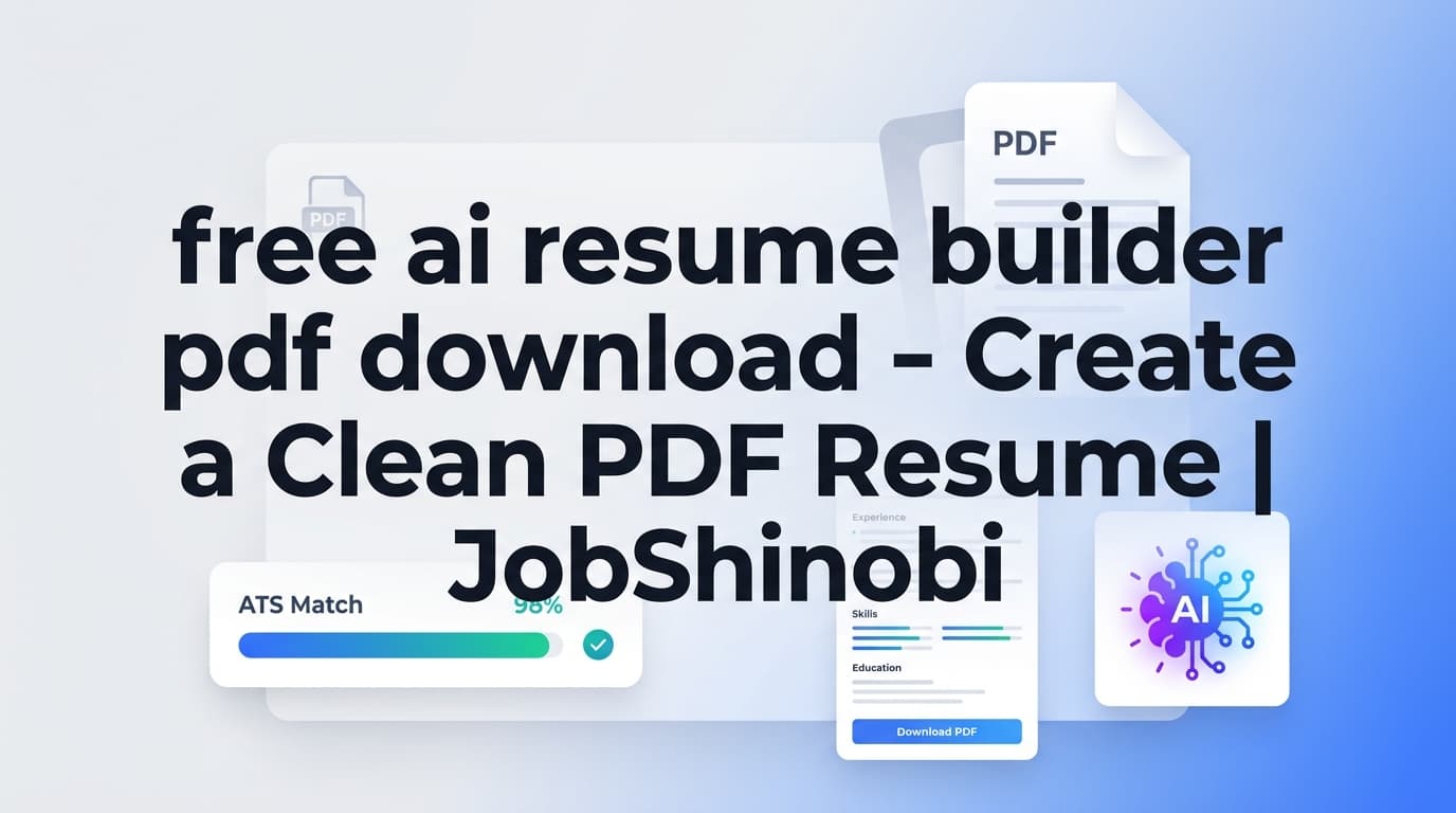 free ai resume builder pdf download - Create a Clean PDF Resume | JobShinobi