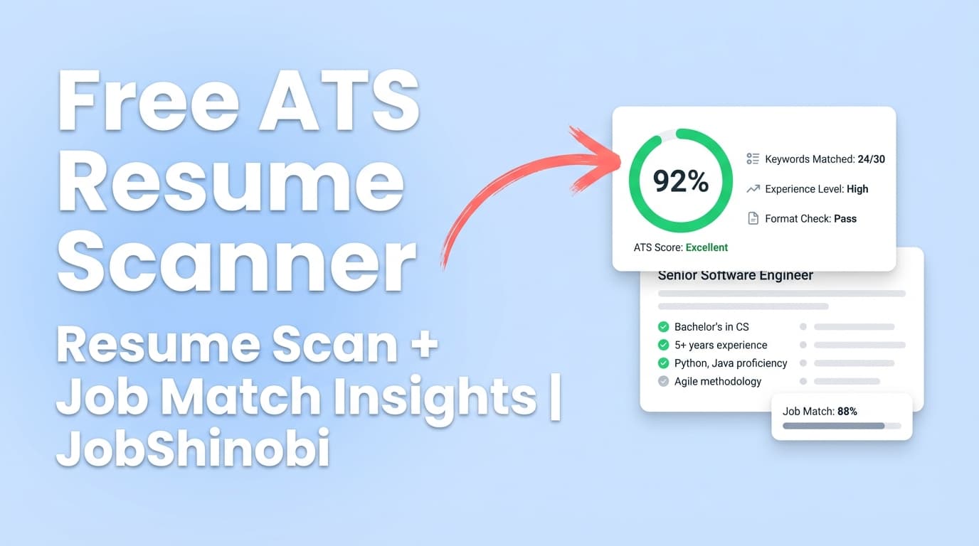 Free ATS Resume Scanner - Resume Scan + Job Match Insights | JobShinobi