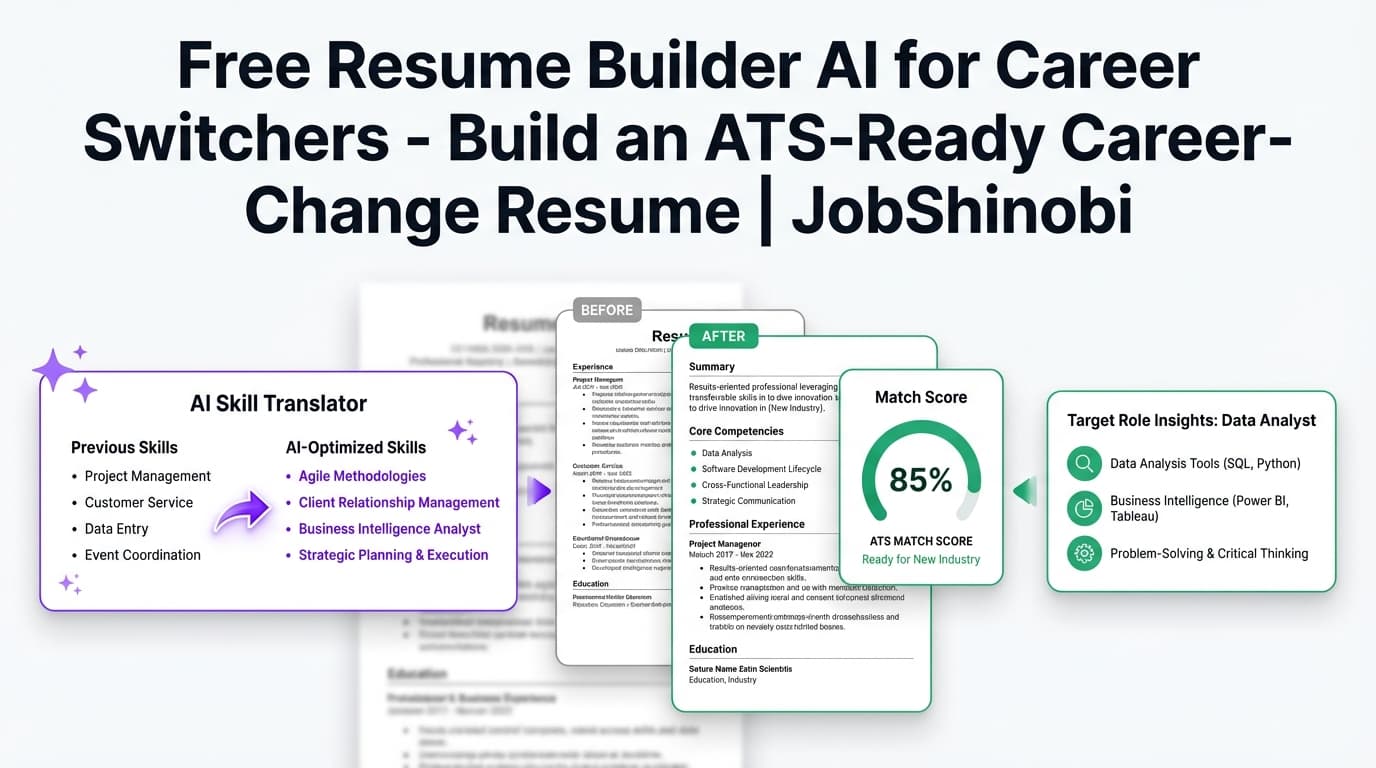 Free Resume Builder AI for Career Switchers - Build an ATS-Ready Career-Change Resume | JobShinobi