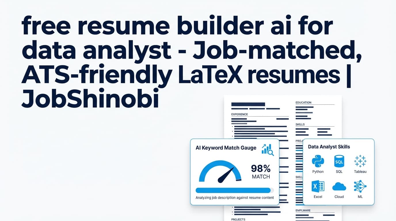 free resume builder ai for data analyst - Job-matched, ATS-friendly LaTeX resumes | JobShinobi