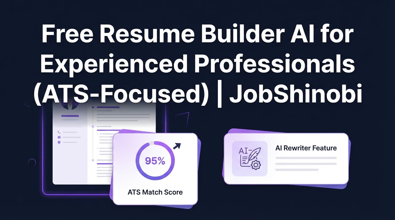 Free Resume Builder AI for Experienced Professionals (ATS-Focused) | JobShinobi