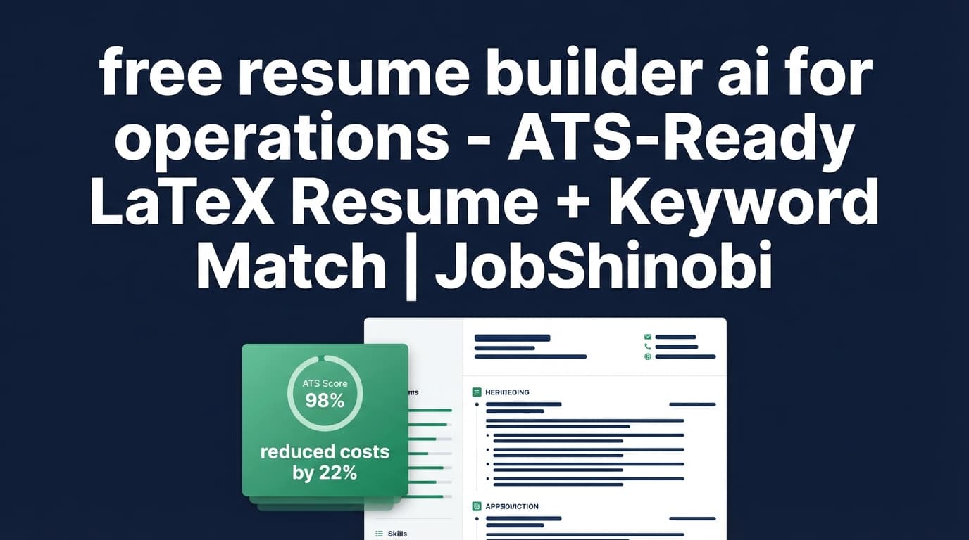 free resume builder ai for operations - ATS-Ready LaTeX Resume + Keyword Match | JobShinobi