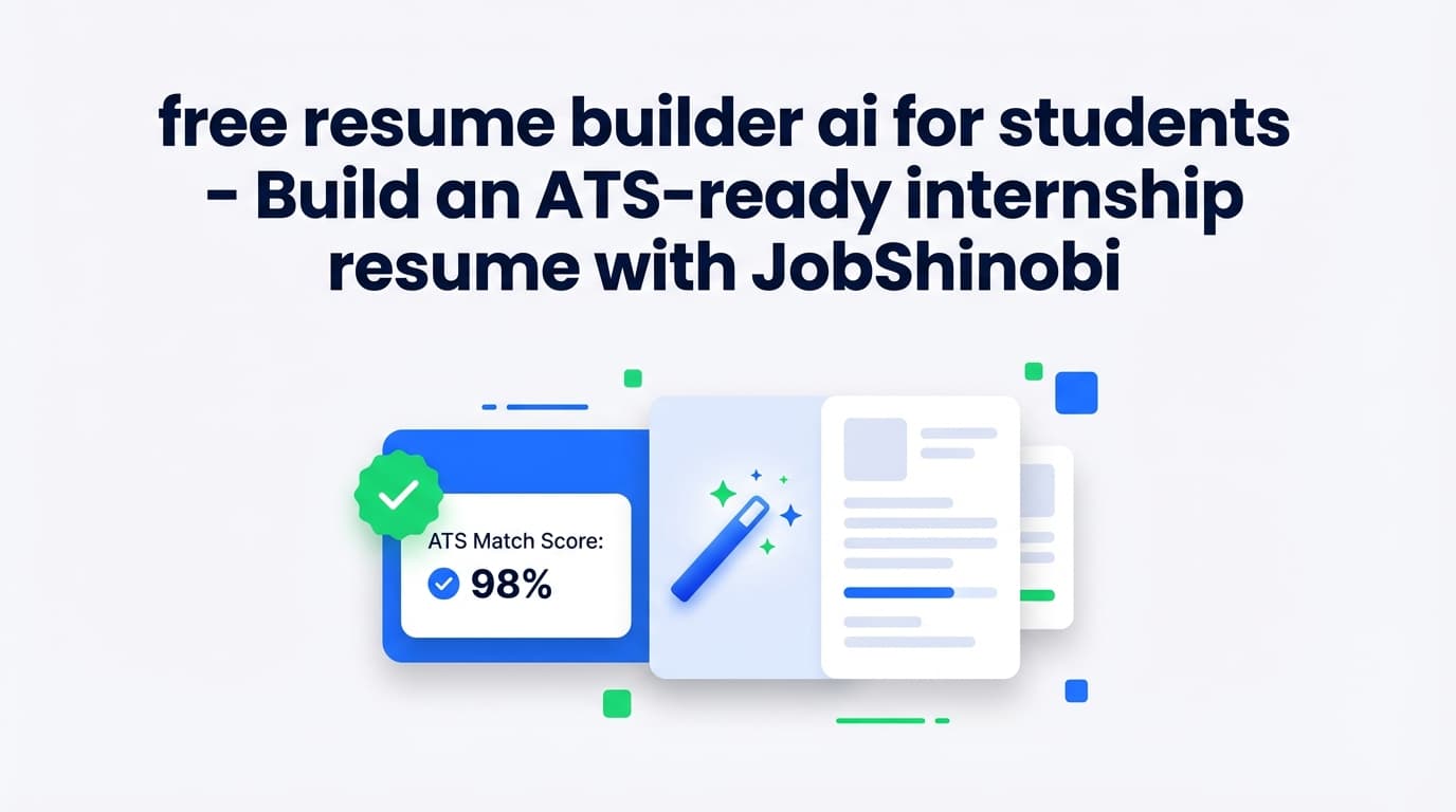 free resume builder ai for students - Build an ATS-ready internship resume with JobShinobi