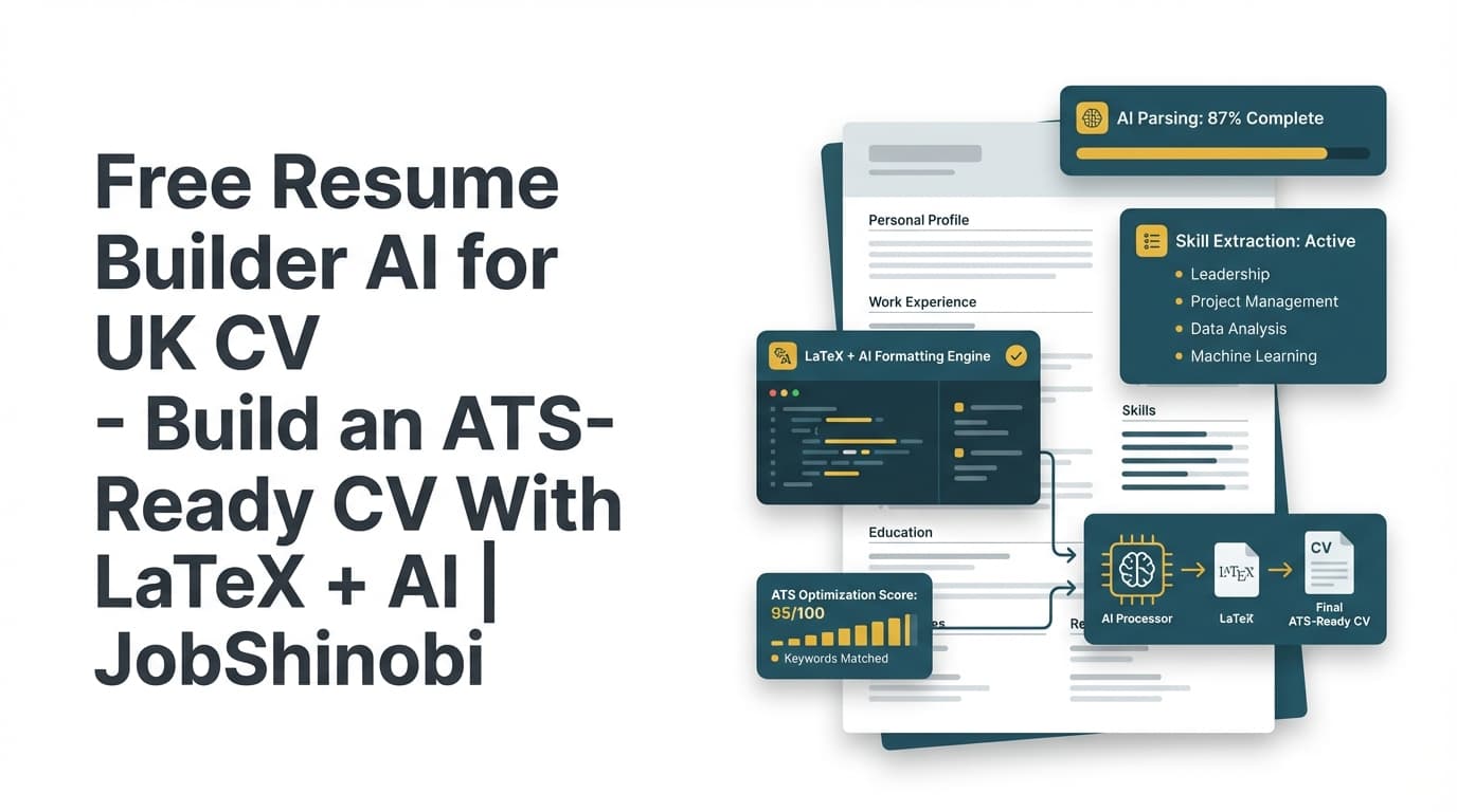 Free Resume Builder AI for UK CV - Build an ATS-Ready CV With LaTeX + AI | JobShinobi