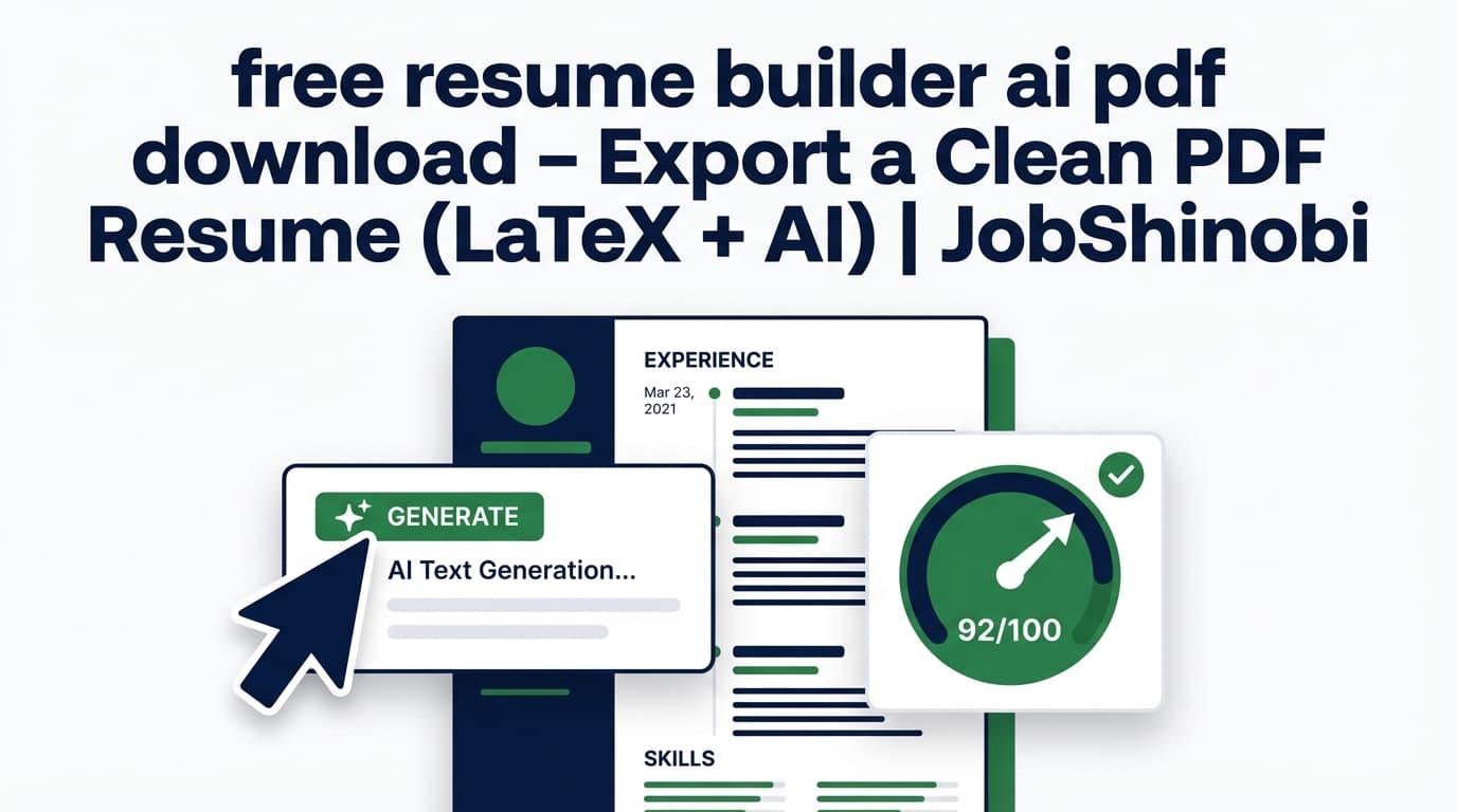 free resume builder ai pdf download - Export a Clean PDF Resume (LaTeX + AI) | JobShinobi