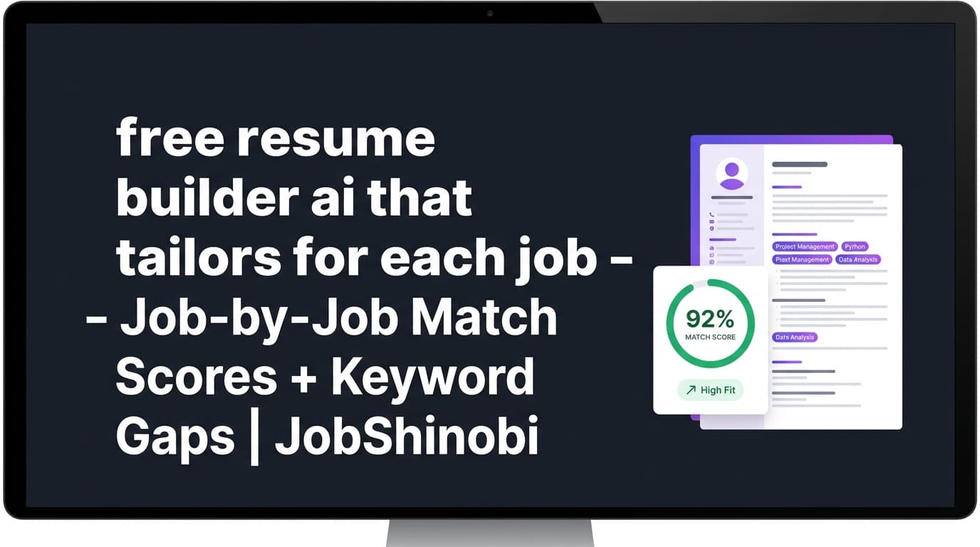 free resume builder ai that tailors for each job - Job-by-Job Match Scores + Keyword Gaps | JobShinobi