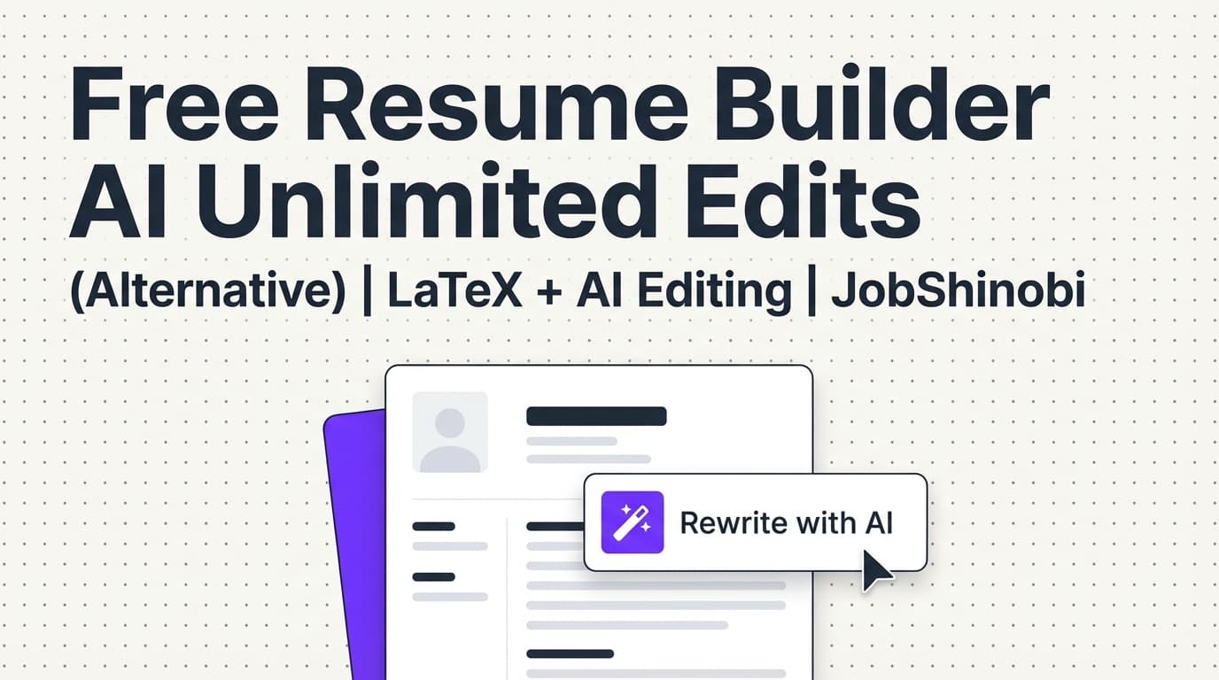 Free Resume Builder AI Unlimited Edits (Alternative) | LaTeX + AI Editing | JobShinobi