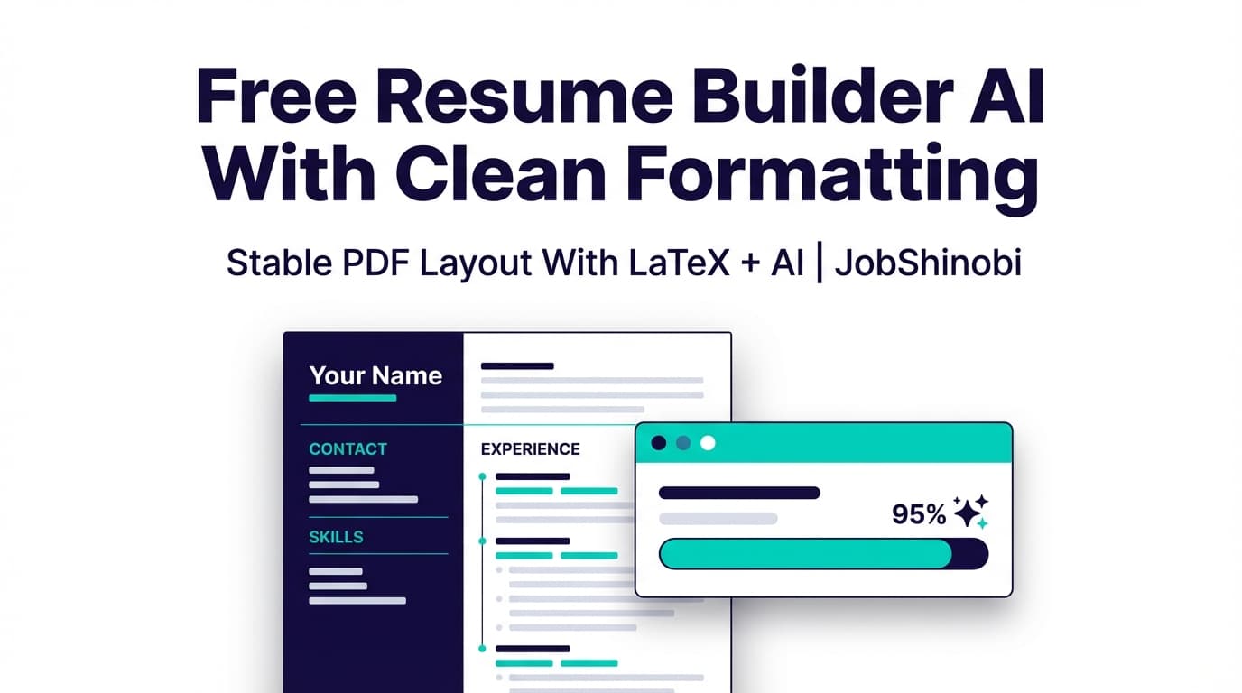 Free Resume Builder AI With Clean Formatting - Stable PDF Layout With LaTeX + AI | JobShinobi