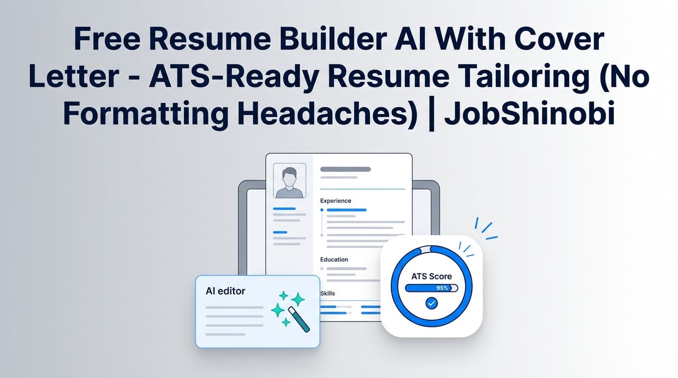 Free Resume Builder AI With Cover Letter - ATS-Ready Resume Tailoring (No Formatting Headaches) | JobShinobi