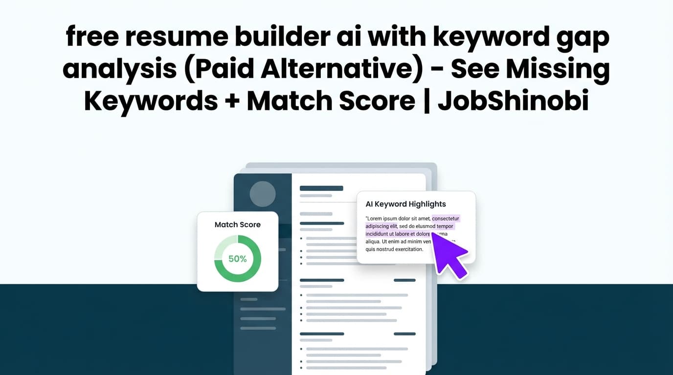 free resume builder ai with keyword gap analysis (Paid Alternative) - See Missing Keywords + Match Score | JobShinobi