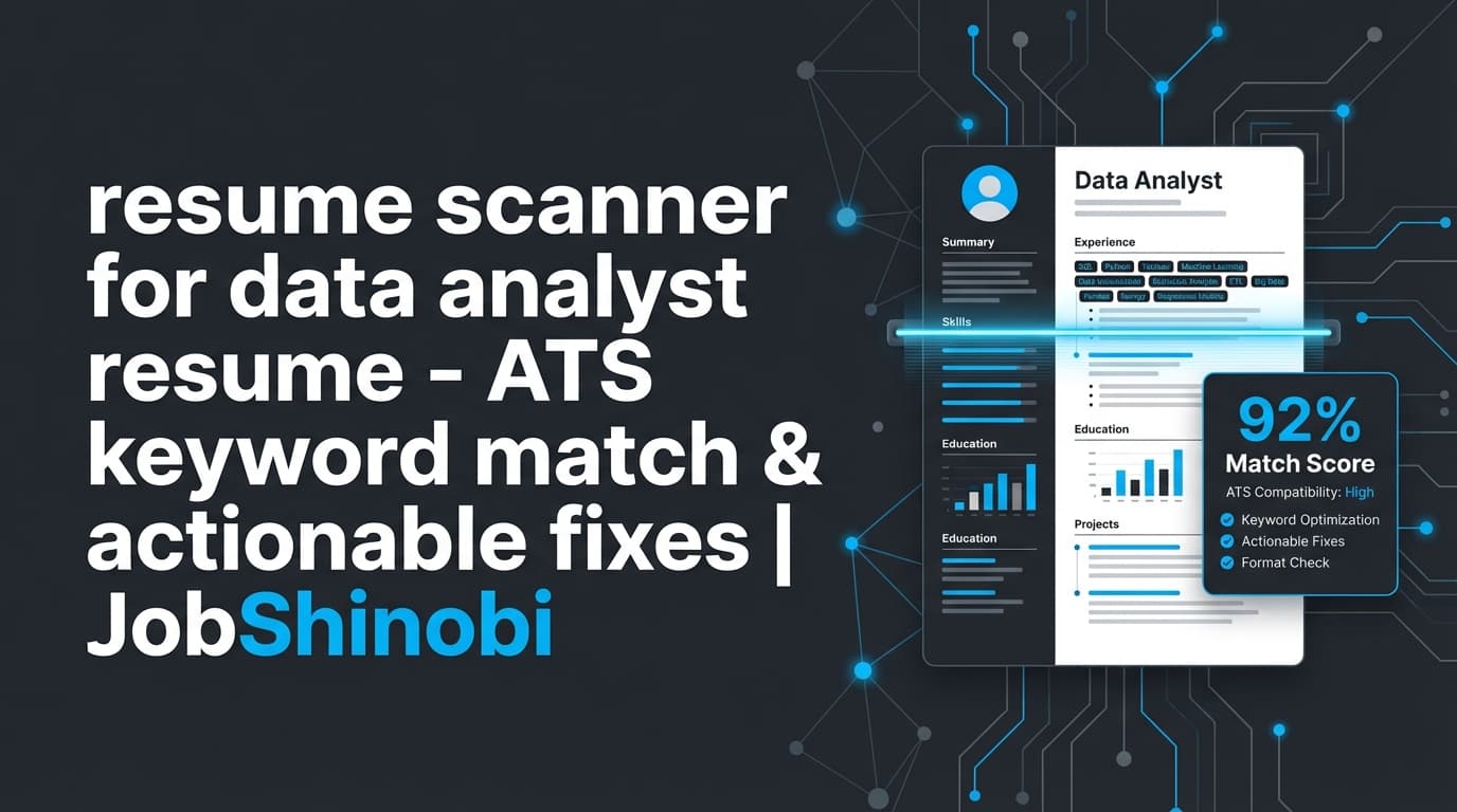 resume scanner for data analyst resume - ATS keyword match & actionable fixes | JobShinobi
