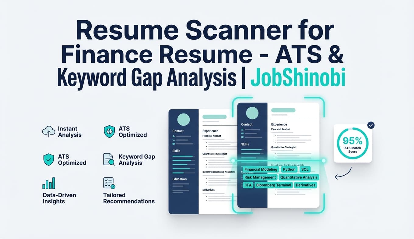 Resume Scanner for Finance Resume - ATS & Keyword Gap Analysis | JobShinobi
