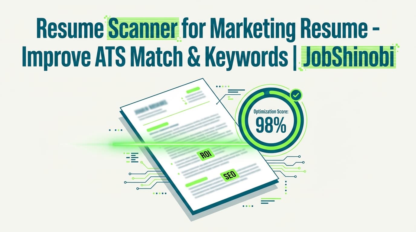 Resume Scanner for Marketing Resume - Improve ATS Match & Keywords | JobShinobi