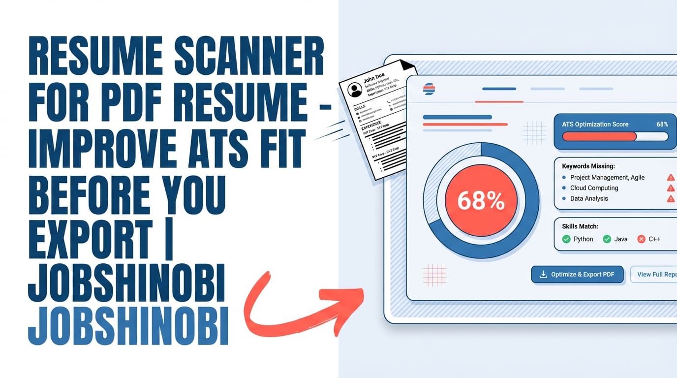 Resume Scanner for PDF Resume - Improve ATS Fit Before You Export | JobShinobi
