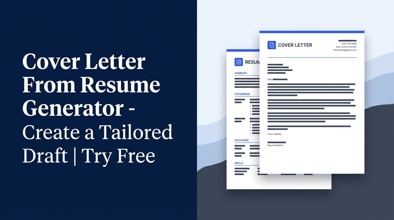 Cover Letter From Resume Generator - Create a Tailored Draft | Try Free