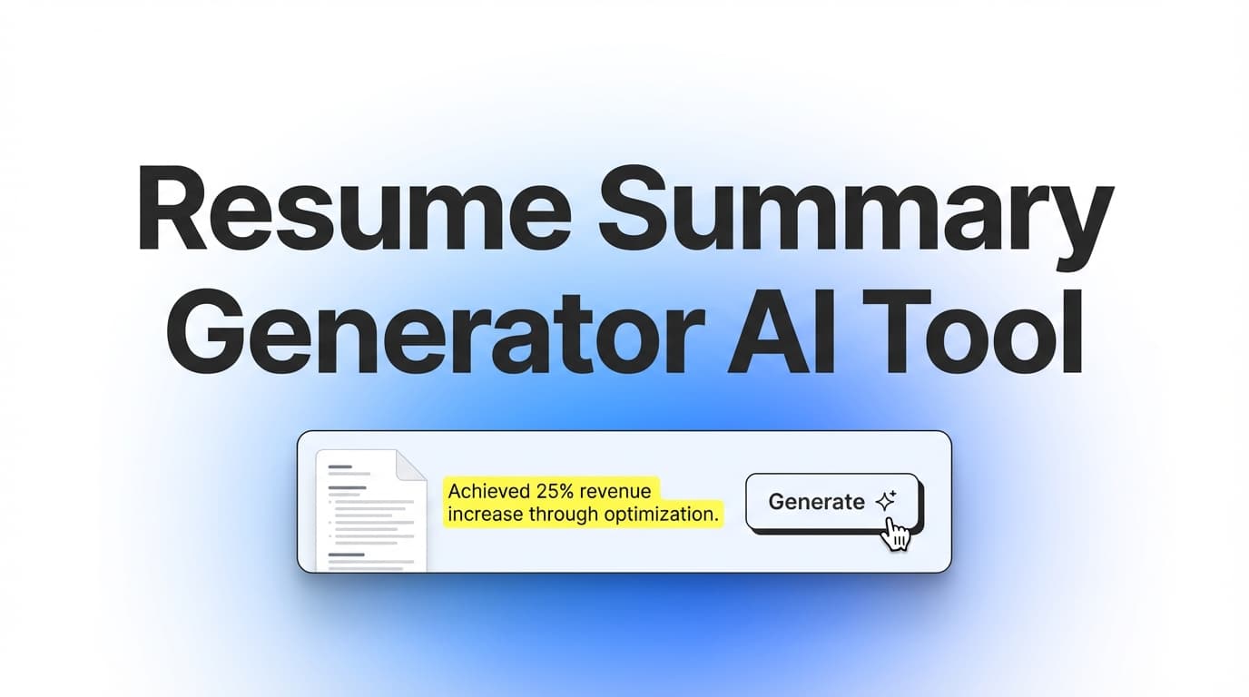 Resume Summary AI - Generate a Professional Resume Summary | Try Free