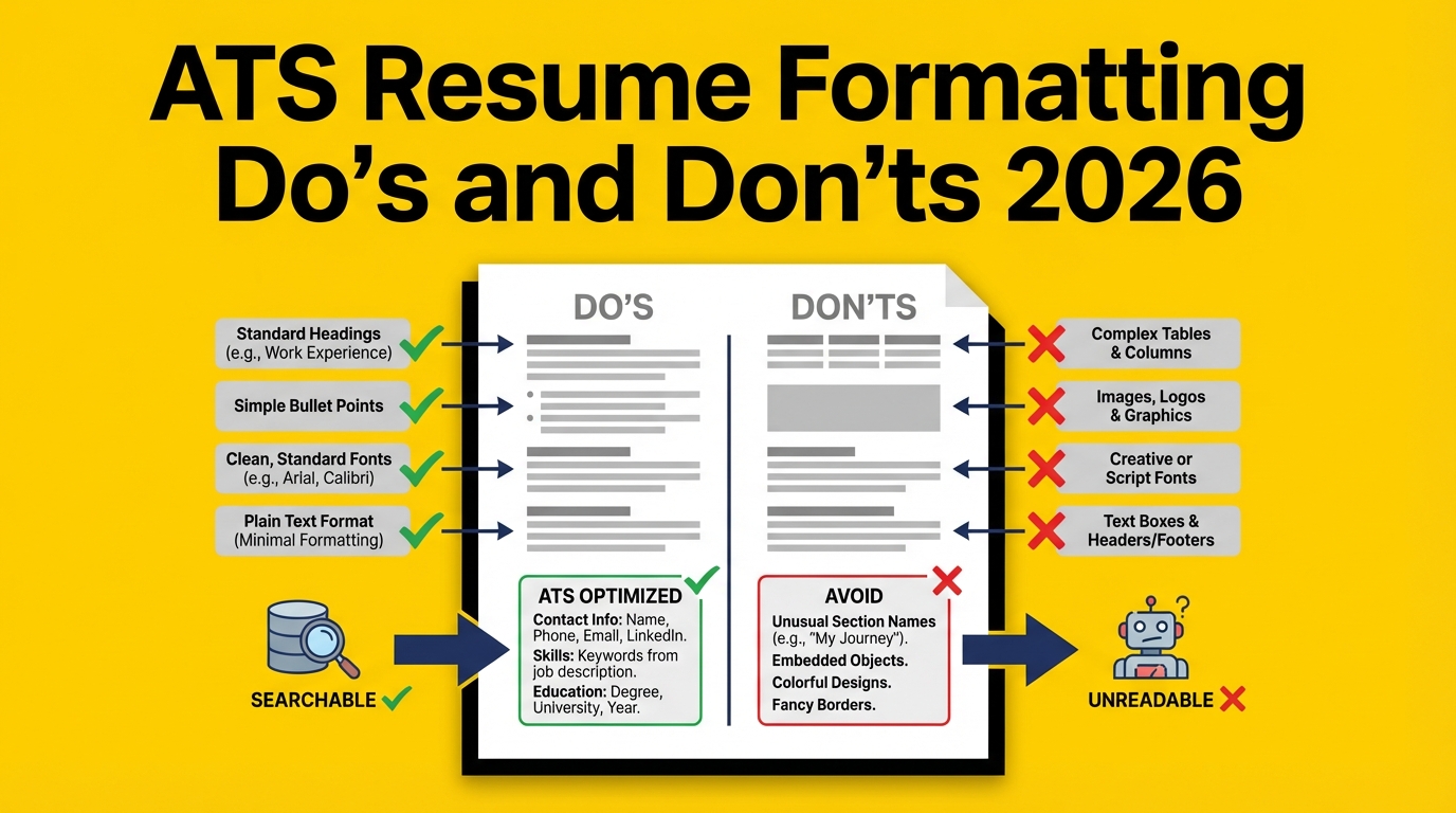 ats resume formatting do and dont 2026