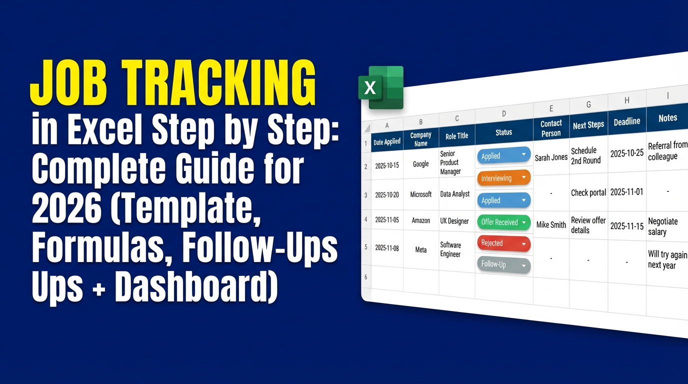 Job Tracking in Excel Step by Step: Complete Guide for 2026 (Template ...