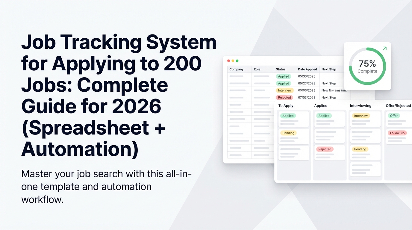 Job Tracking System for Applying to 200 Jobs: Complete Guide for 2026 ...