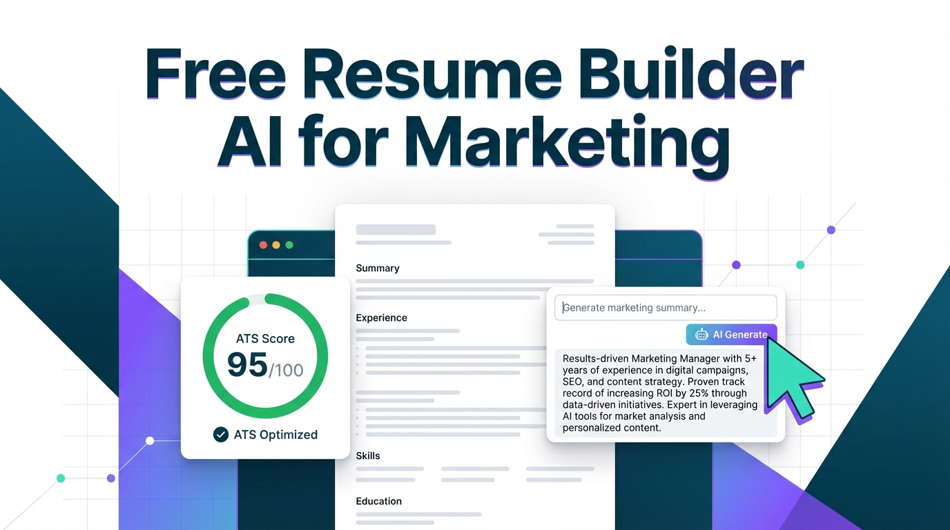 Free Resume Builder AI for Marketing (Alternative) - ATS-Ready ...