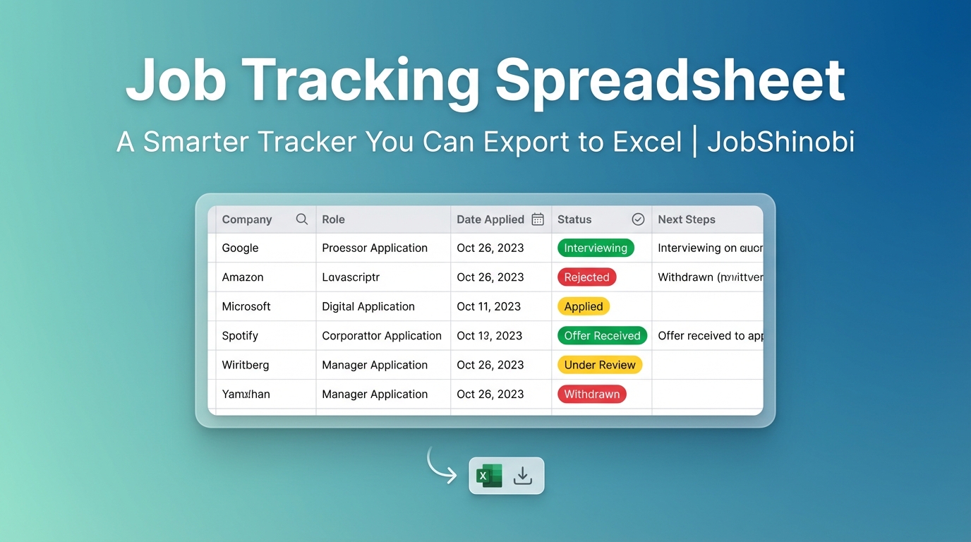 Job Tracking Spreadsheet - A Smarter Tracker You Can Export to Excel ...