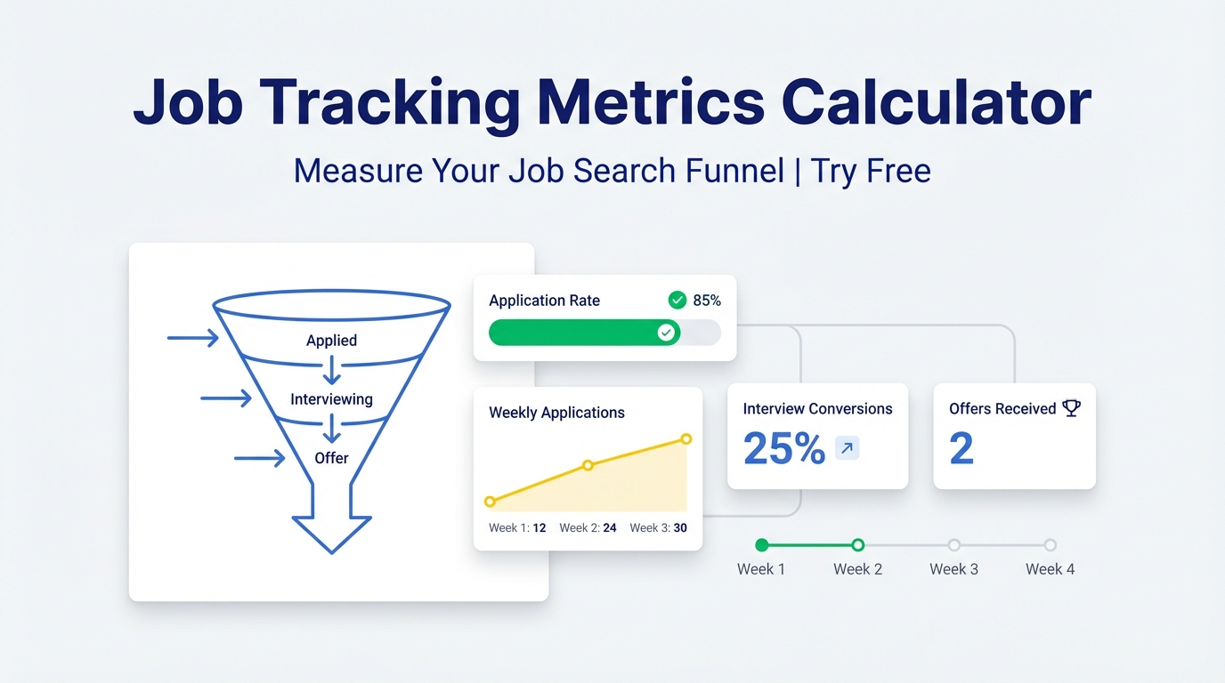 Job Tracking Metrics Calculator - Measure Your Job Search Funnel | Try Free