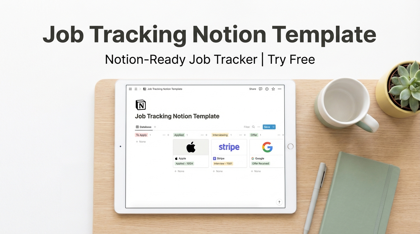 Job Tracking Notion Template - Notion-Ready Job Tracker | Try Free